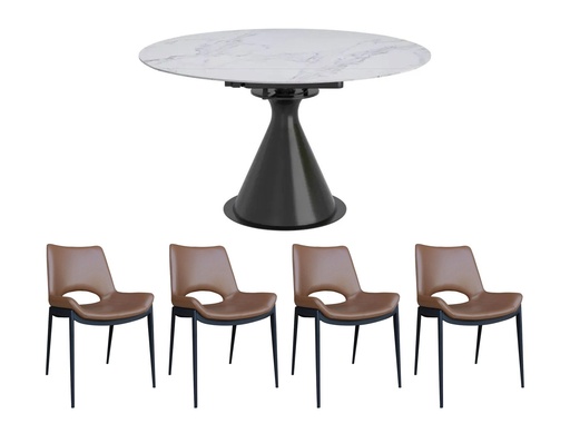 Calisto 5 Piece Round Extension Dining Set 2