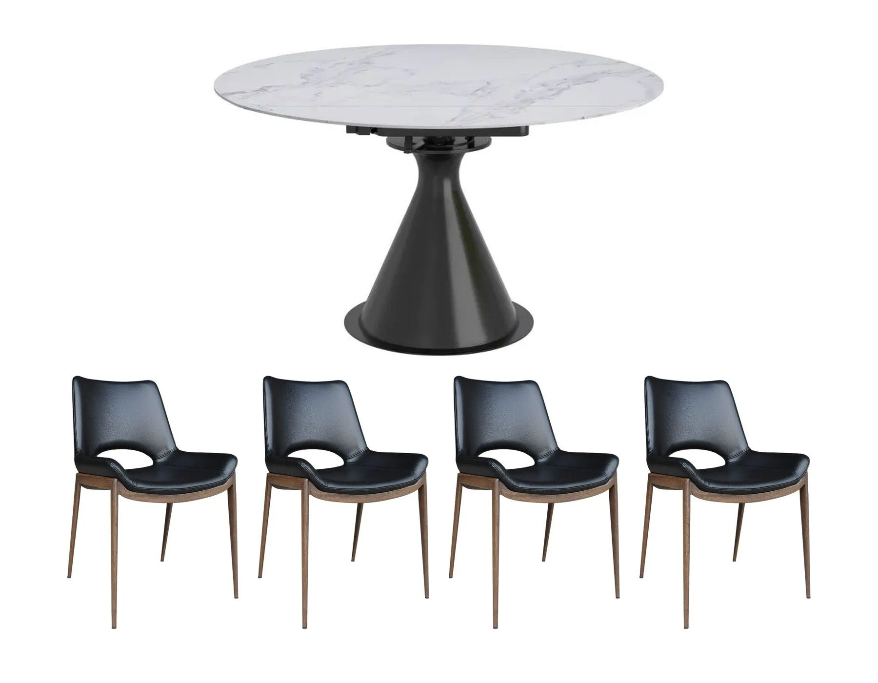 Calisto 5 Piece Round Extension Dining Set 3