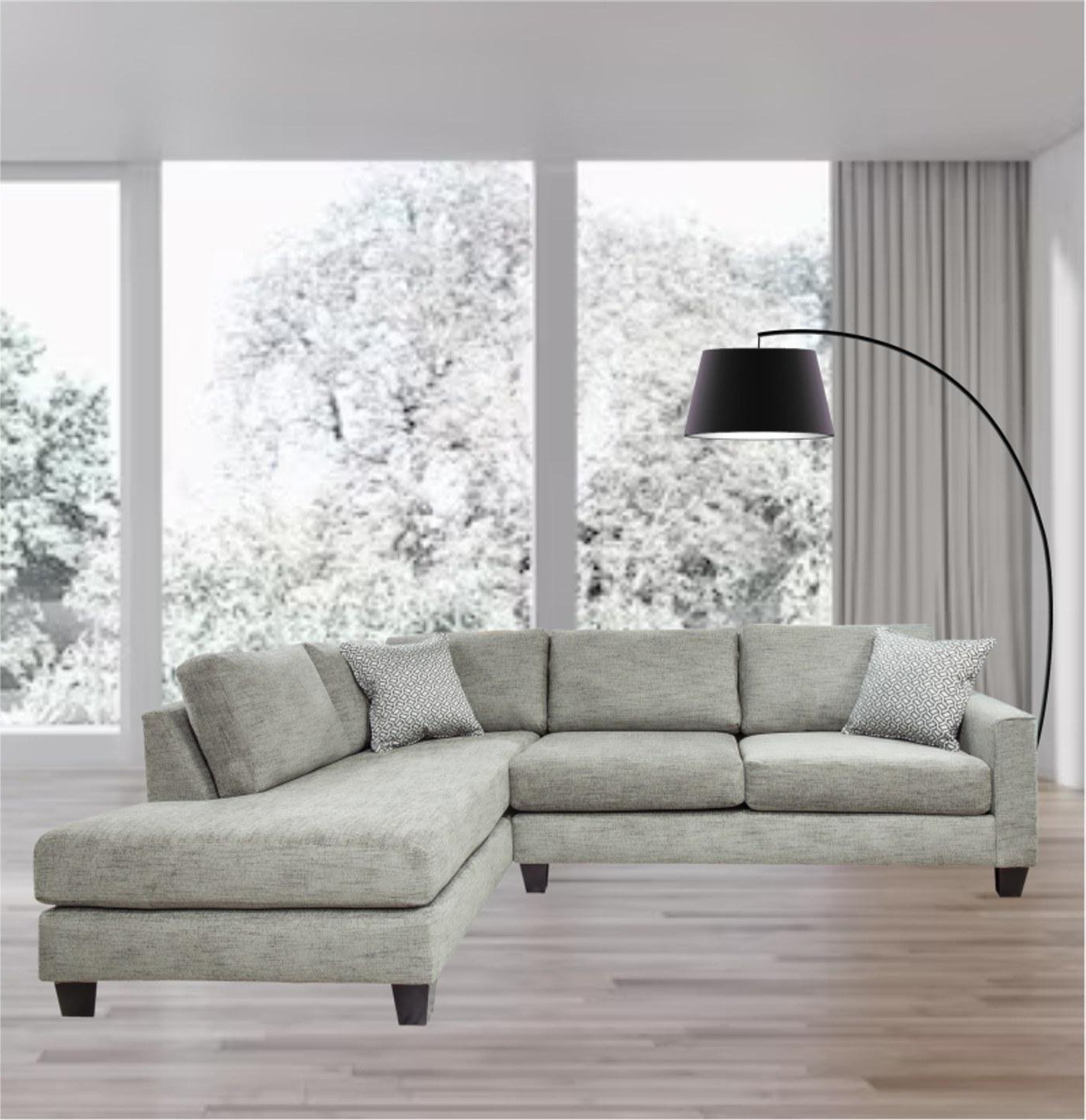 Alpha 2-Piece Sectional with Chaise (Samantha Beige) 3