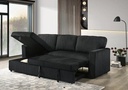 Onyx Sofa Bed Sectional - left hand facing sleeper open