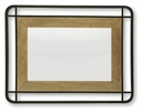 Beelman Black Metal and Wood Accent Mirror view 2