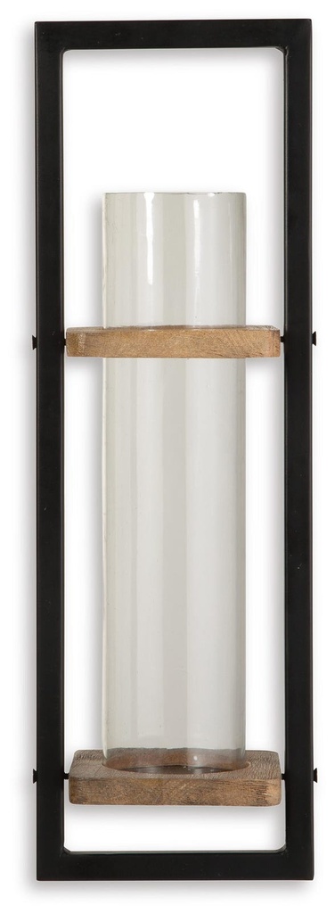 Colburn Black Metal and Wood Wall Sconce view 1