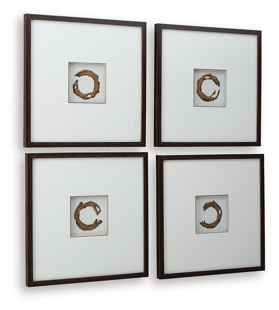 Dallbourne White and Gold Abstract Wall Art Set of 4 view 2