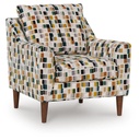 Fenna Multicolour Block Pattern Accent Chair with Shelter Arms view 2