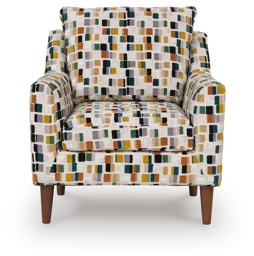 Fenna Multicolour Block Pattern Accent Chair with Shelter Arms view 3