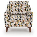 Fenna Multicolour Block Pattern Accent Chair with Shelter Arms view 3