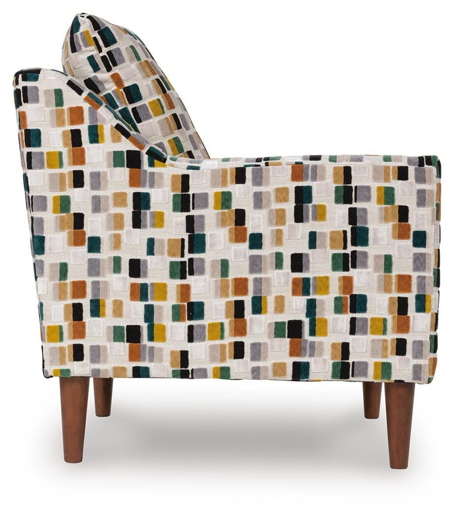 Fenna Multicolour Block Pattern Accent Chair with Shelter Arms view 4