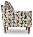 Fenna Multicolour Block Pattern Accent Chair with Shelter Arms view 4