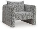 Kenbell Black and White Geometric Accent Chair view 2