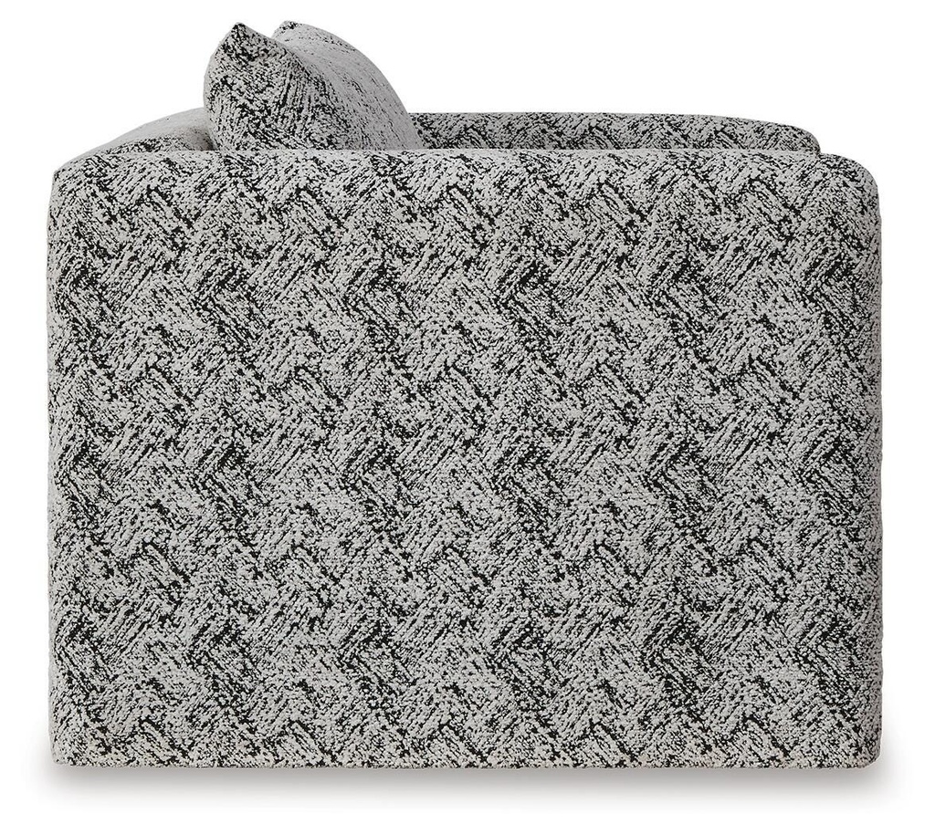 Kenbell Black and White Geometric Accent Chair view 3