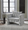 Kenbell Black and White Geometric Accent Chair view 4