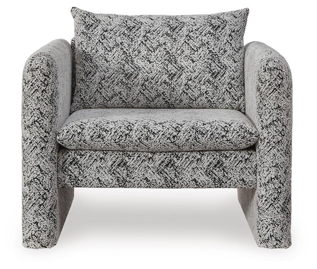 Kenbell Black and White Geometric Accent Chair view 5