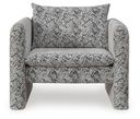 Kenbell Black and White Geometric Accent Chair view 5