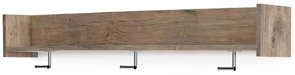 Oliah Light Oak Wall Mounted Coat Rack with Shelf view 3