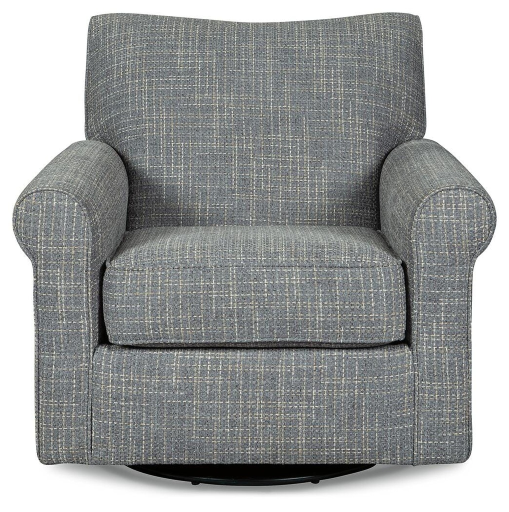 Renley Blue Tweed Swivel Glider Accent Chair view 4