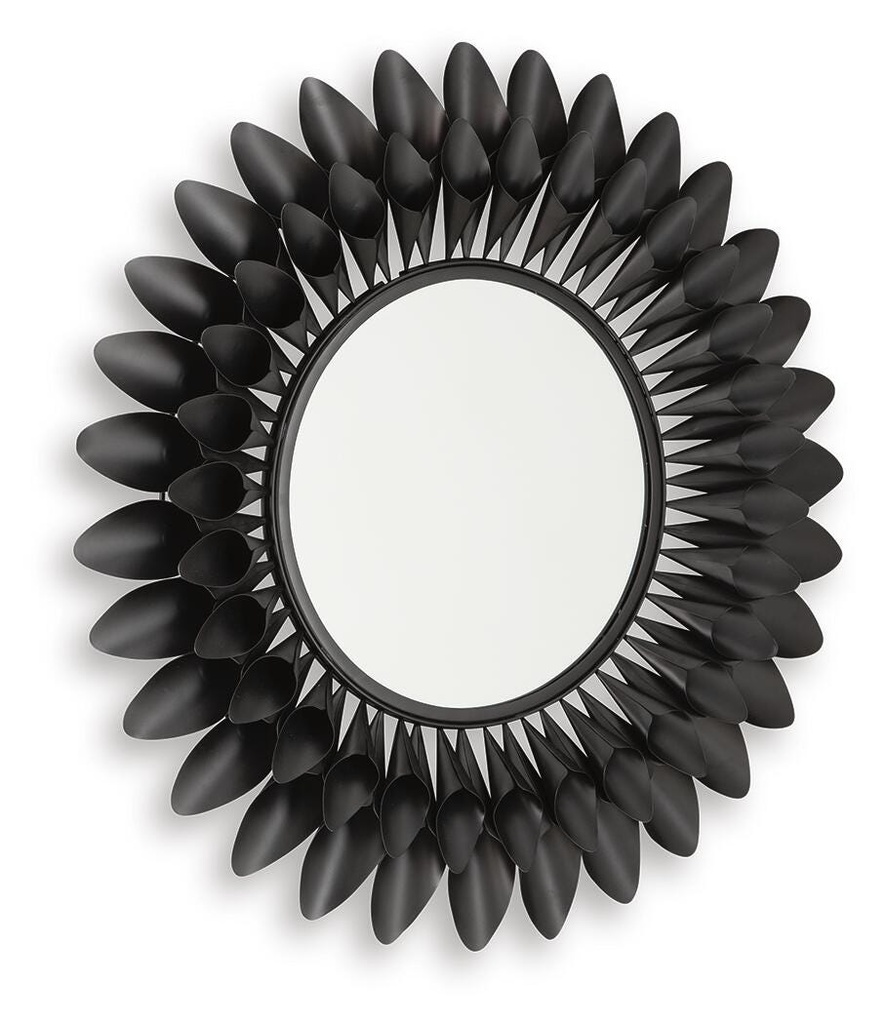 Ryenmour Black Metal Flower Accent Mirror view 2