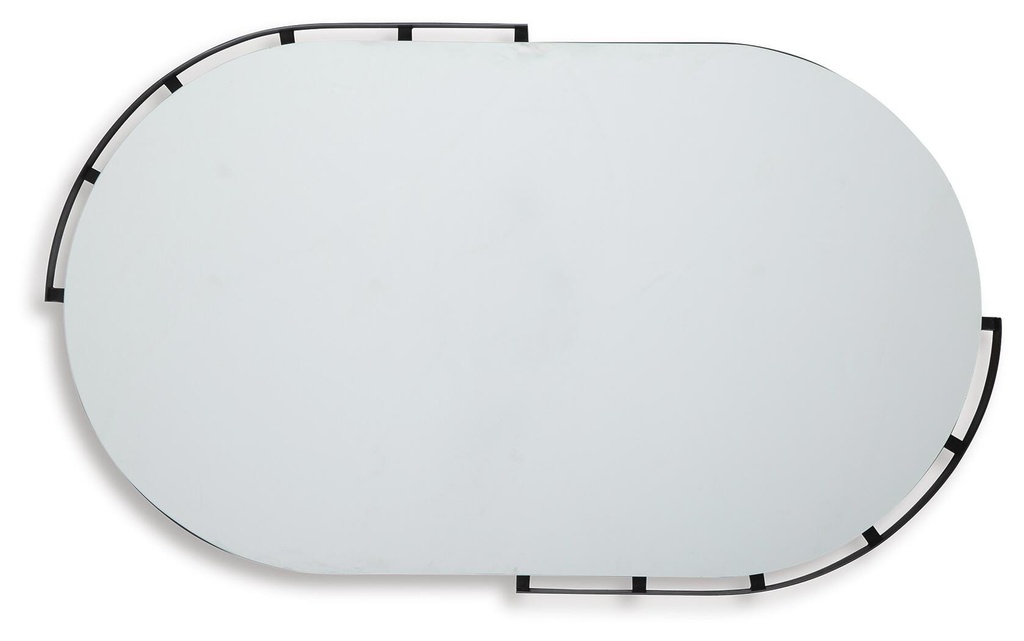 Valkings Black Metal Oval Accent Mirror view 1
