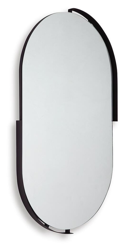 Valkings Black Metal Oval Accent Mirror view 2