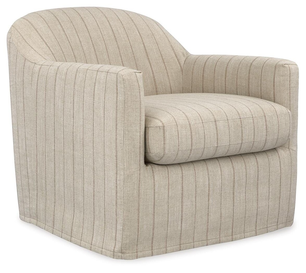 Valwick Striped Slipcover Swivel Accent Chair view 2