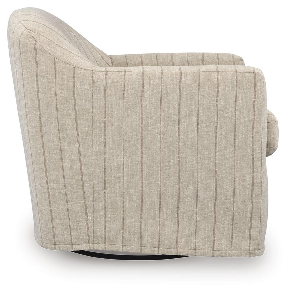 Valwick Striped Slipcover Swivel Accent Chair view 3