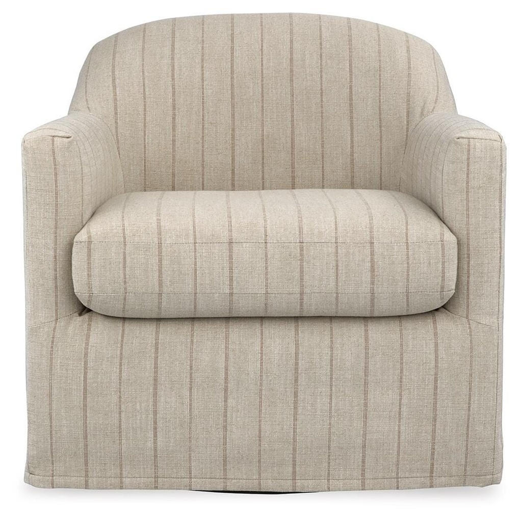 Valwick Striped Slipcover Swivel Accent Chair view 4