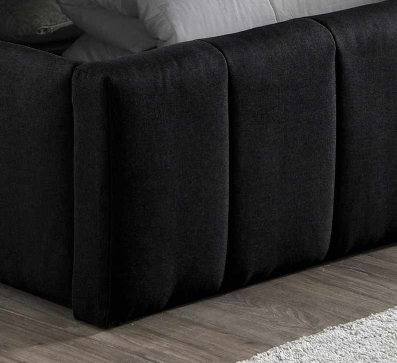 Dharara Black Channel-Tufted Hydraulic Lift Storage Bed (King) 4