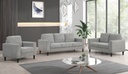 Grey Mid-Century Track Arm Accent Chair with Cup Holders view 1