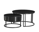 Noir Marquina 2-Piece Round Coffee Table Set view 2