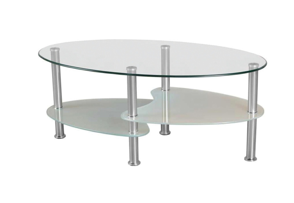 Chrome & Glass Coffee Table with Frosted Glass Shelf view 2