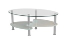 Chrome & Glass Coffee Table with Frosted Glass Shelf view 2