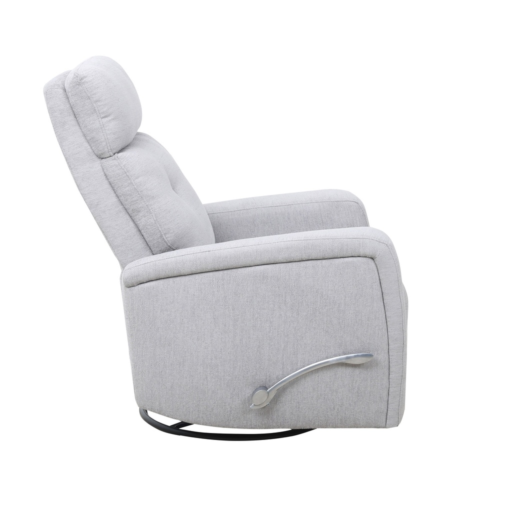 Dalton Grey Tufted Swivel Recliner view 2