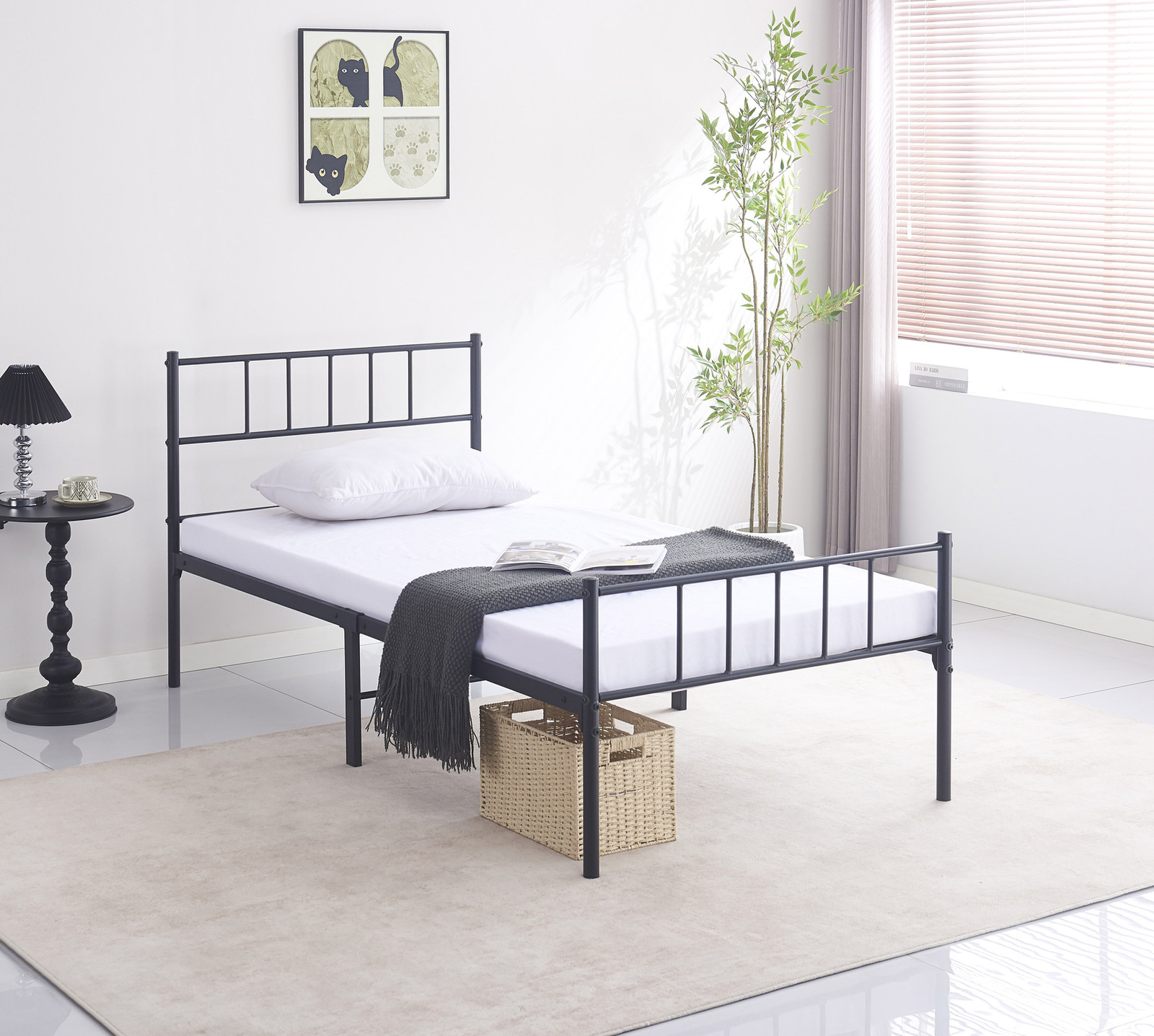 Somerset Black Steel Industrial Ladder Single Platform Bed 3