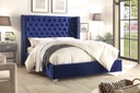 Dunmore Royal Blue Velvet Button-Tufted Wingback Platform Bed view 1