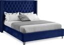 Dunmore Royal Blue Velvet Button-Tufted Wingback Platform Bed view 4