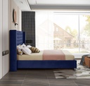 Dunmore Royal Blue Velvet Button-Tufted Wingback Platform Bed view 7
