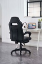 Black Leatherette High-Back Racing Office Chair with Footrest view 1