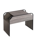 Grey Oak C-Shape Side Table with Storage view 1