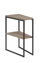 Wood-Look C-Shape Side Table with Black Steel Frame view 1