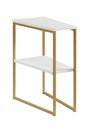 Gold Frame White Top C-Shape Side Table view 1