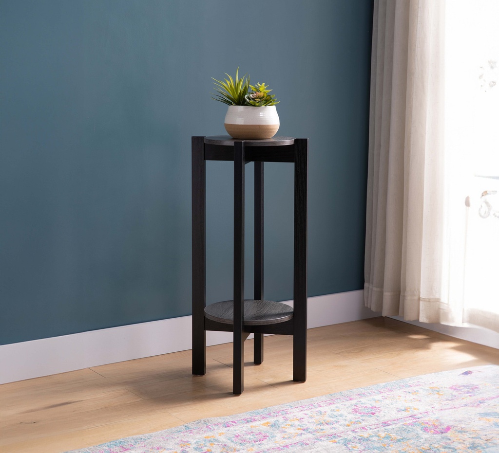 Distressed Grey Side Table with Black Legs view 1