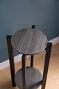 Distressed Grey Side Table with Black Legs view 2
