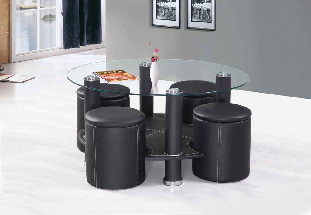 Coffee Table Set with 4 Stools view 1