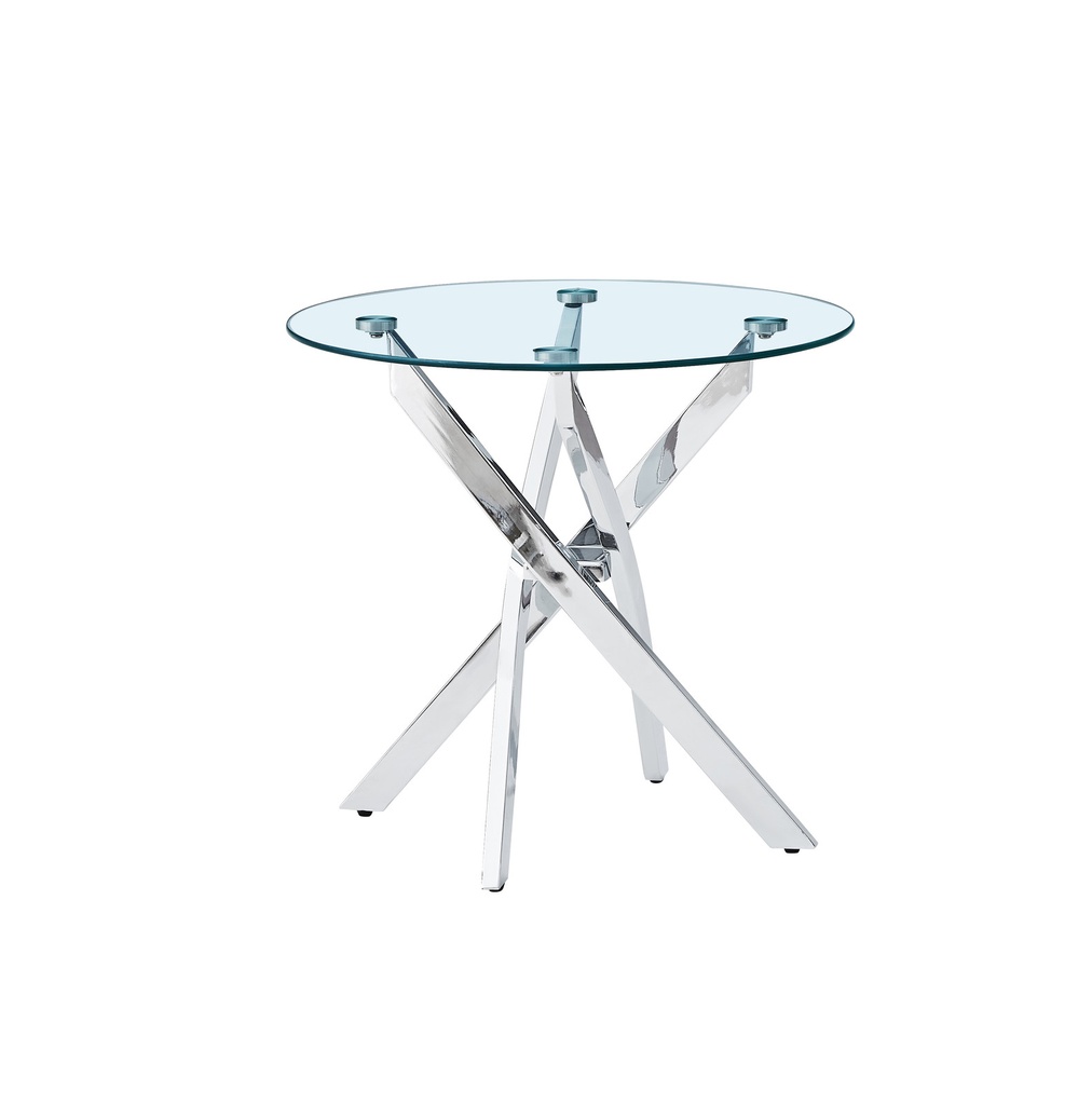 Glass Top Chrome Base 3-Piece Coffee Table Set, 46 Inch view 1