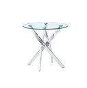 Glass Top Chrome Base 3-Piece Coffee Table Set, 46 Inch view 1