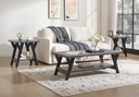 Black Leg Wood 3-Piece Coffee Table Set with Shelf view 1