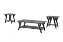 Black Leg Wood 3-Piece Coffee Table Set with Shelf view 4