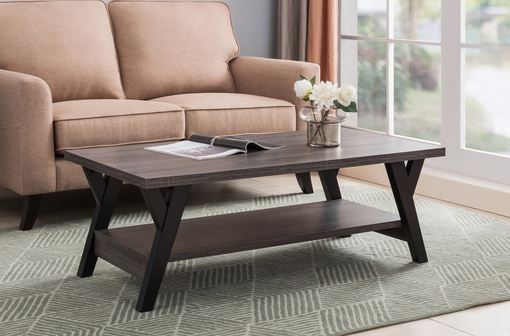 Black Leg Wood 3-Piece Coffee Table Set with Shelf view 6
