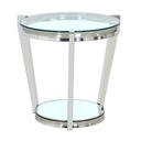Celine Glass Top Chrome End Table with Shelf view 2