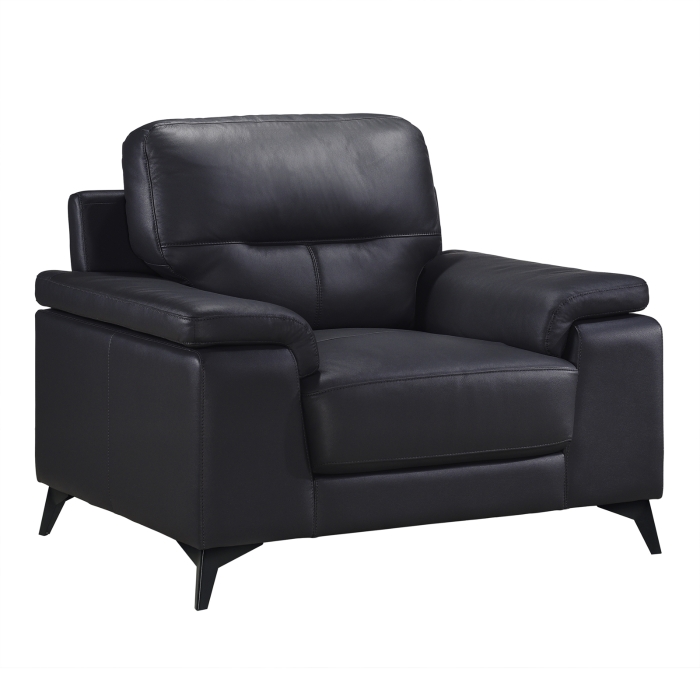 Mischa Black Leather Match Accent Chair view 2