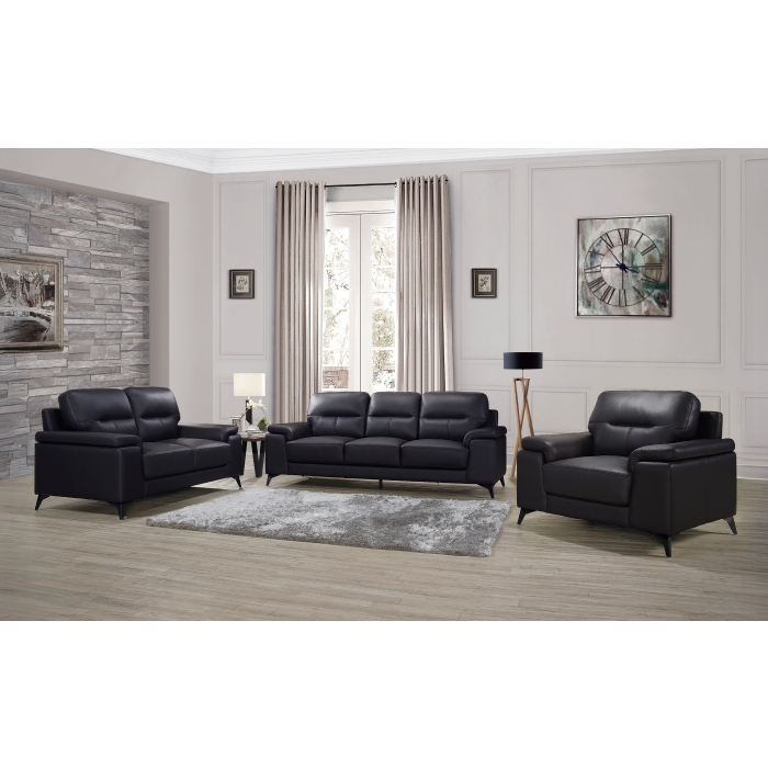 Mischa Black Leather Match Accent Chair view 4